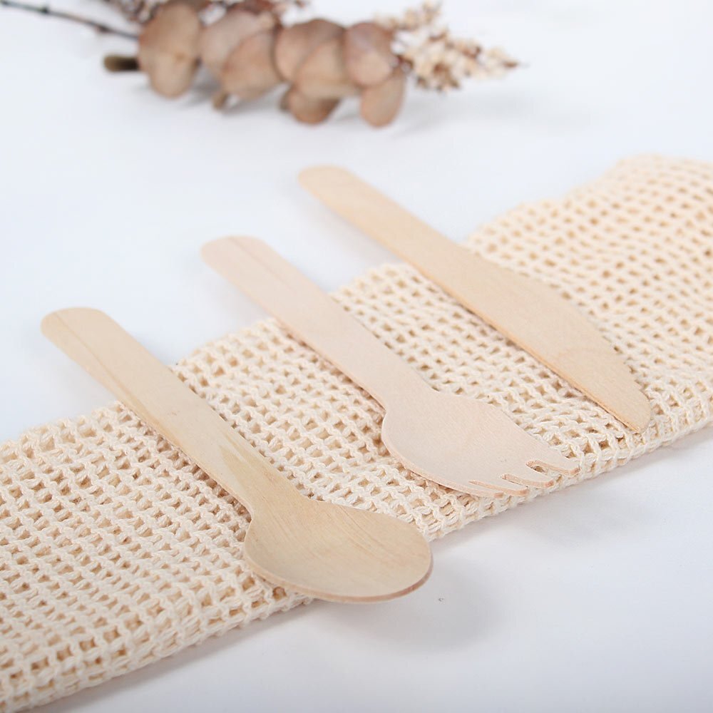 Eco Basics 18pc Eco Basics 16.5cm Biodegradable Birchwood Fork Disposable Cutlery Brown (5 Pack) — image 5