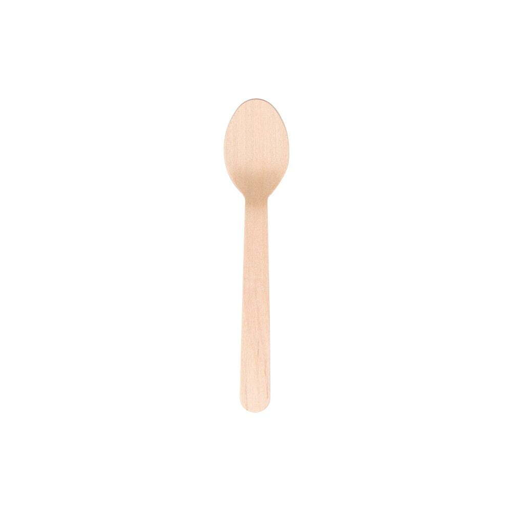 Eco Basics 16.5cm Biodegradable Birchwood Spoon Disposable Cutlery Utensil (18 Pieces) — image 3