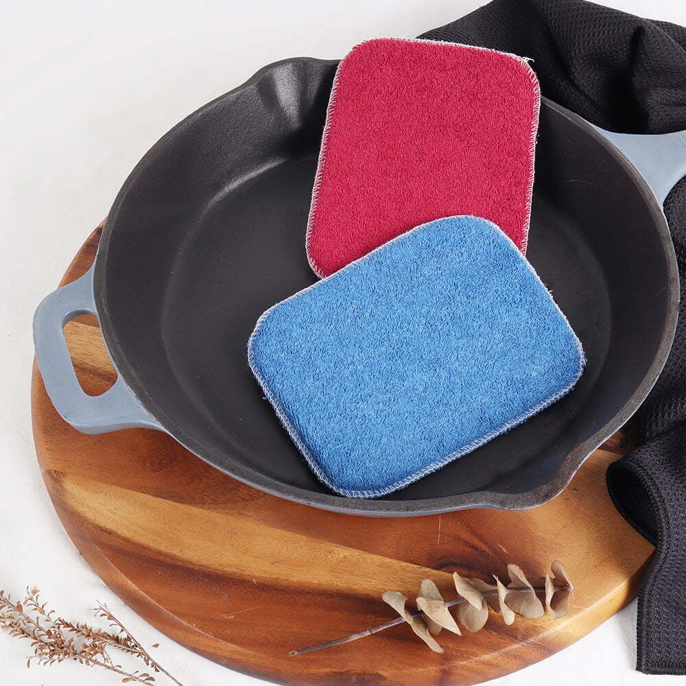 Eco Basics 12x15cm Cotton Foam Kitchen Pot/Pan Scrubber Cookware Cleaner (2 Pack) — image 2