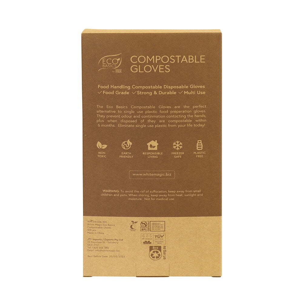 Eco Basics Compostable/Disposable Food Handling/Preparation Gloves Large (100 Pieces) — image 3