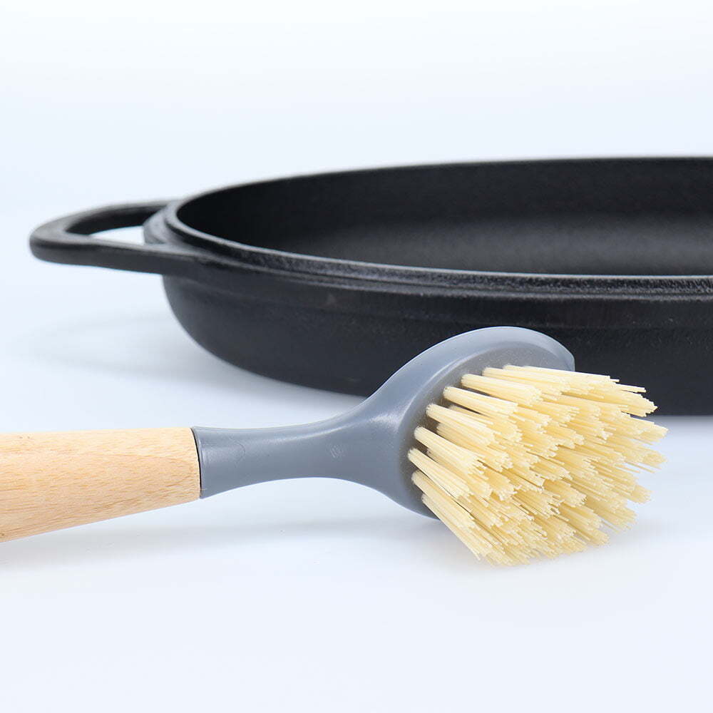 Eco Basics Cast Iron Pan/Pot Brush Kitchen Dish Cleaning Scrub w/ Long Handle — image 5