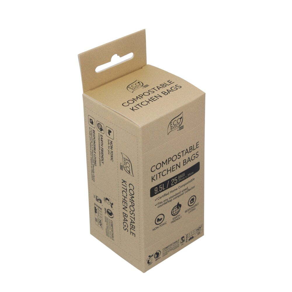 Eco Basics 9.5L Compostable Bags Home/Kitchen Food Garbage/Waste Bin Liner (25 Pieces) — image 3
