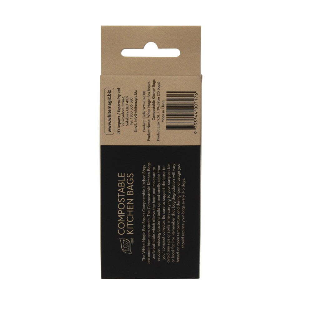 Eco Basics 9.5L Compostable Bags Home/Kitchen Food Garbage/Waste Bin Liner (25 Pieces) — image 2