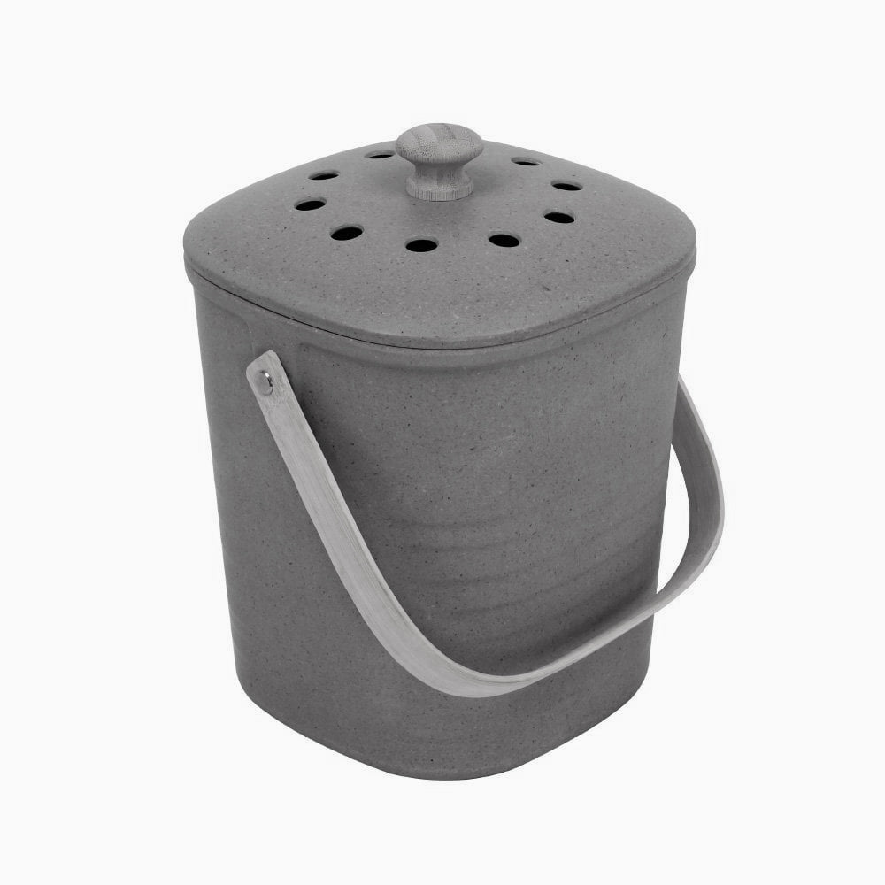 Eco Basics Kitchen 6L Compost Waste Bin Container Bucket w/Liners/Filter Pebble — image 2