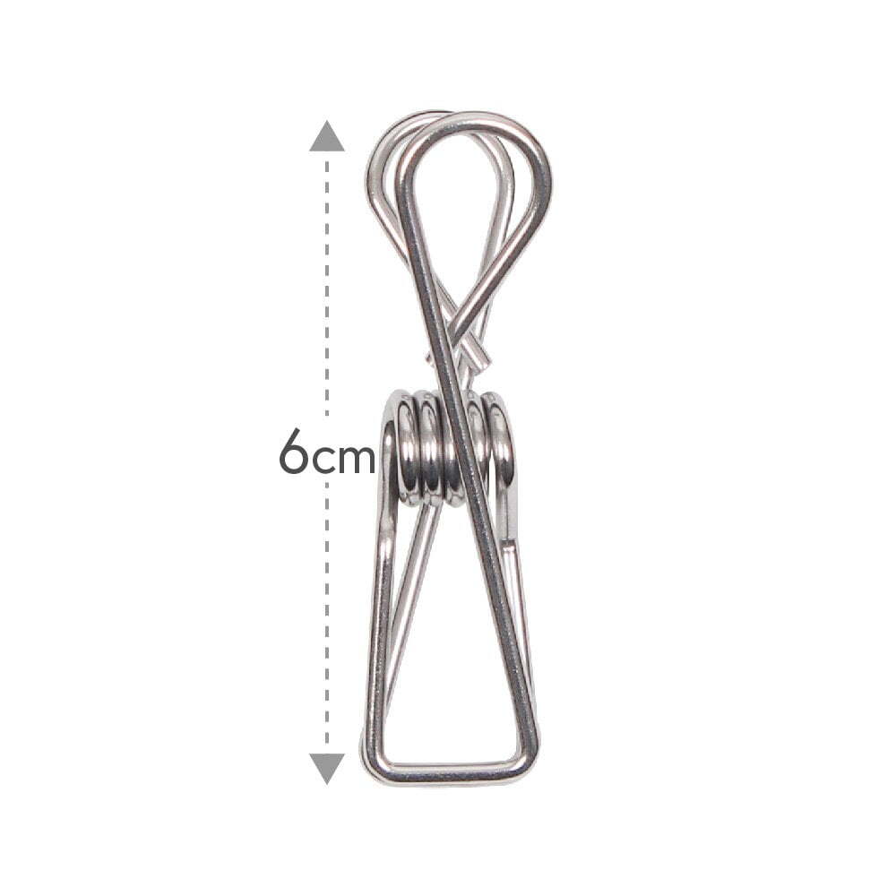 Eco Basics 9cm Stainless Steel Clothes Pegs Hanging/Drying Fabric Clips (9 Pack) — image 4