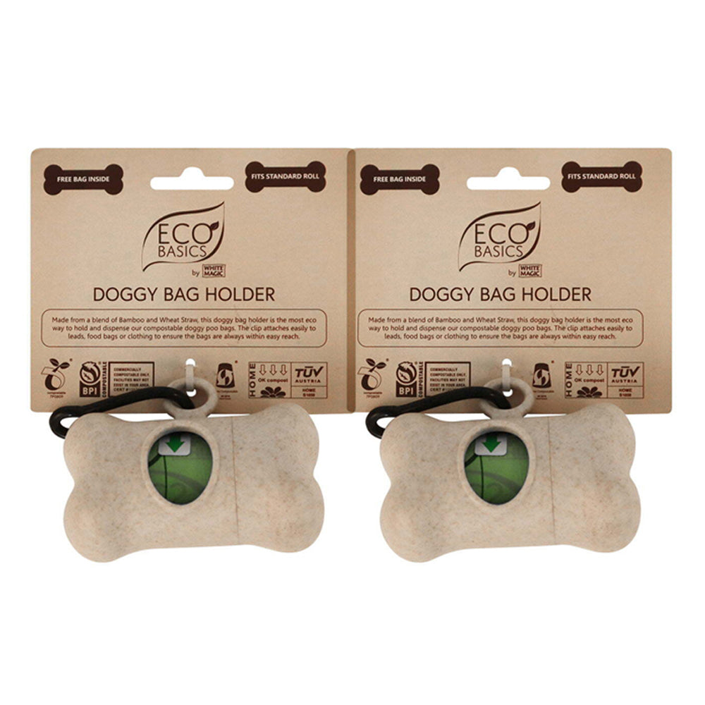 Eco Basics Doggy Poo Bag Holder Dispenser Outdoor - Brown (2 Pack)