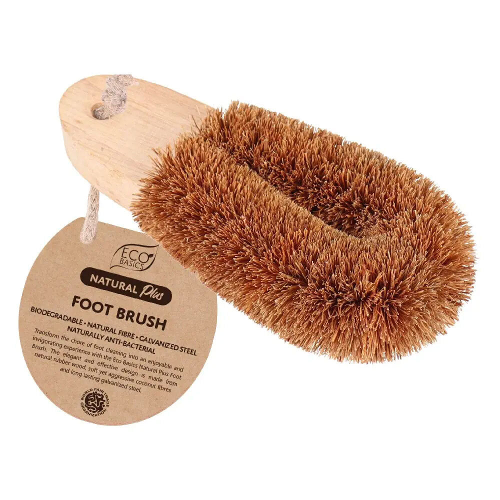 Eco Basics Natural Plus Anti-Bacterial Foot Care Cleaning Dry/Wet Brush