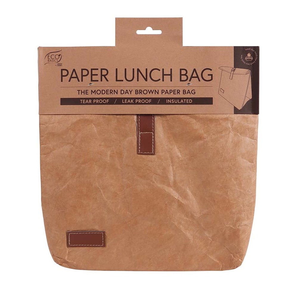 Eco Basics Reusable Insulated Paper Snack/Lunch Bag Waterproof Storage Brown — image 2