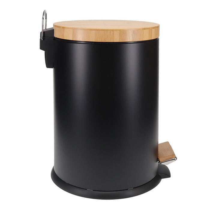 Eco Basics 12L Rubbish Bin/Trash Garbage Can Waste Container Storage Round Black — image 4
