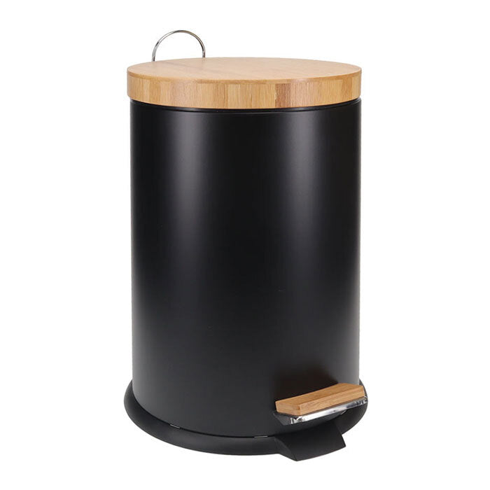 Eco Basics 12L Rubbish Bin/Trash Garbage Can Waste Container Storage Round Black — image 5