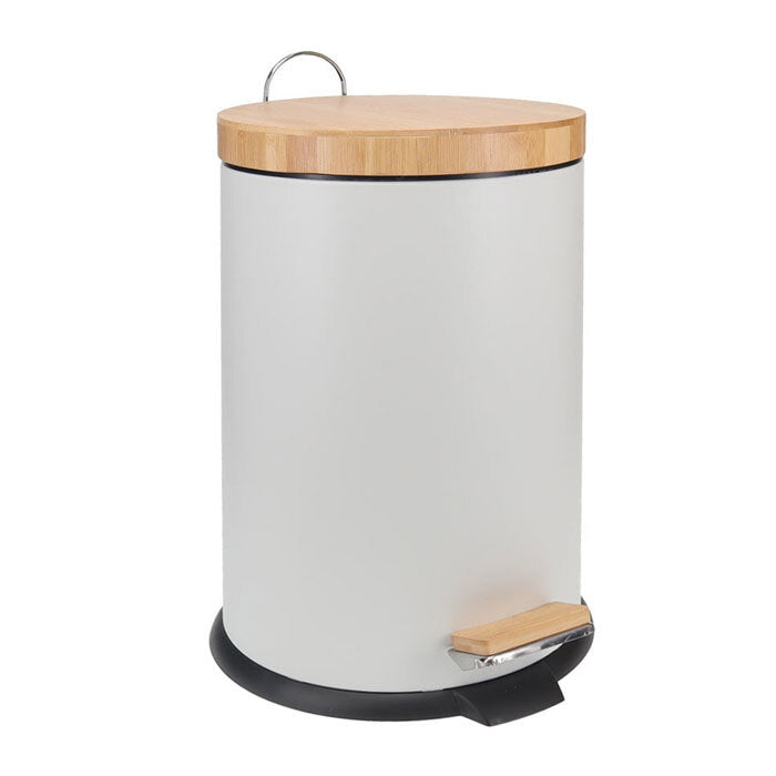 Eco Basics 20L Rubbish Bin/Trash Garbage Can Waste Container Storage Round White — image 2