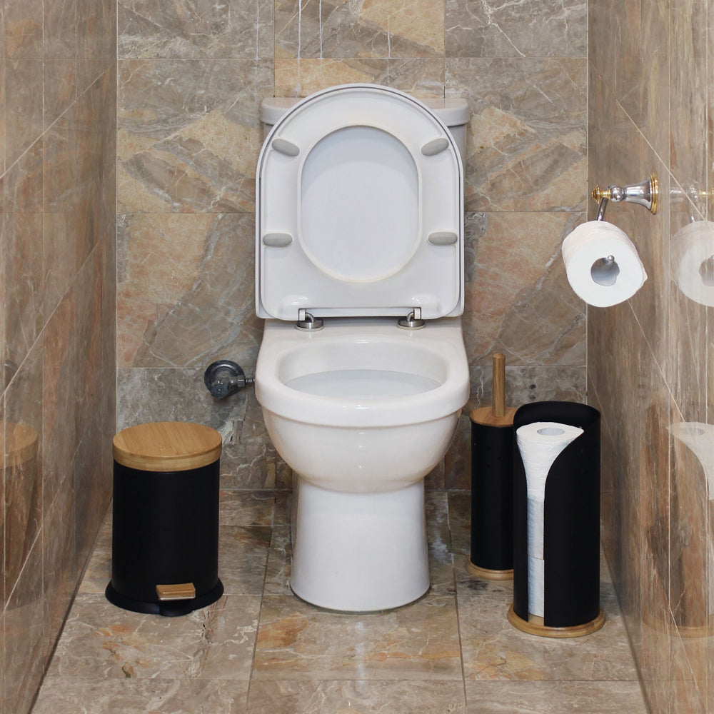 Eco Basics 3L Rubbish Bin/Trash Garbage Can Waste Container Storage Round Black — image 5
