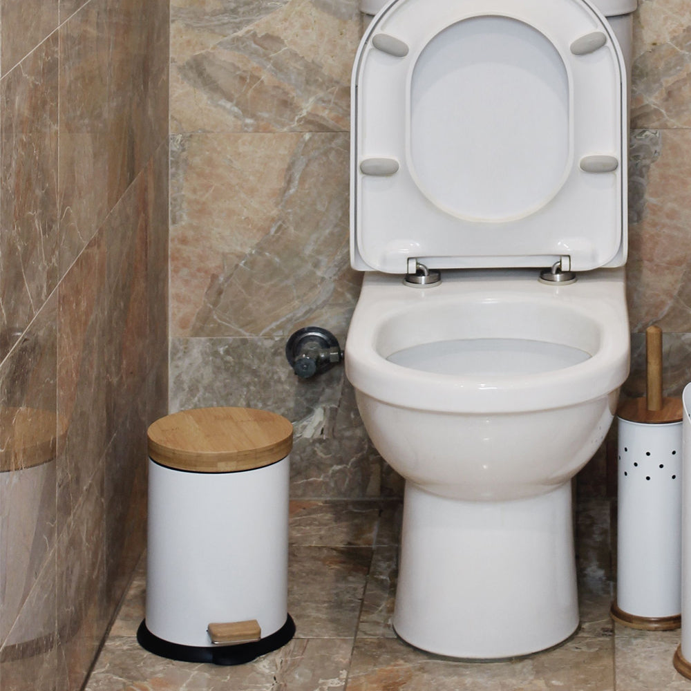 Eco Basics 3L Rubbish Bin/Trash Garbage Can Waste Container Storage Round White — image 4