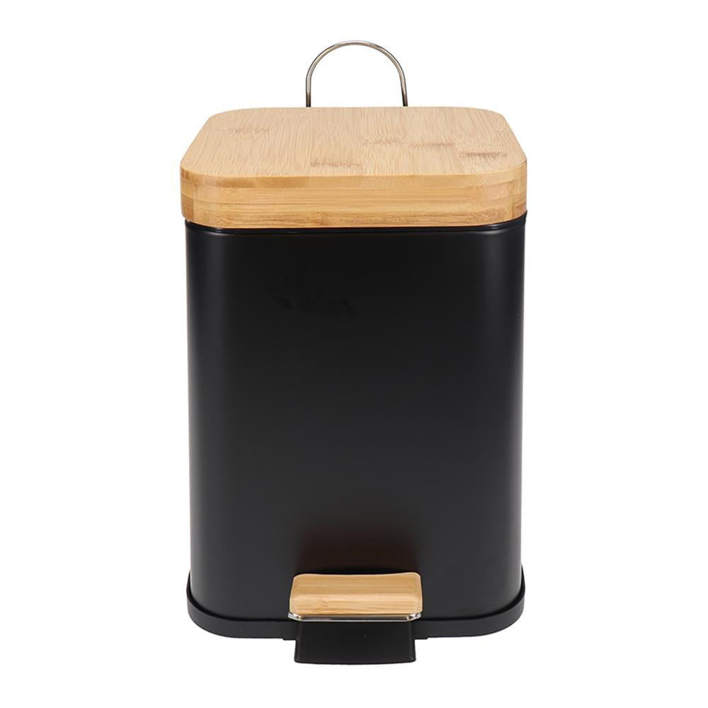 Eco Basics Rubbish Durable Plastic Bin Square 3L w/ Soft Close Lid Black — image 2