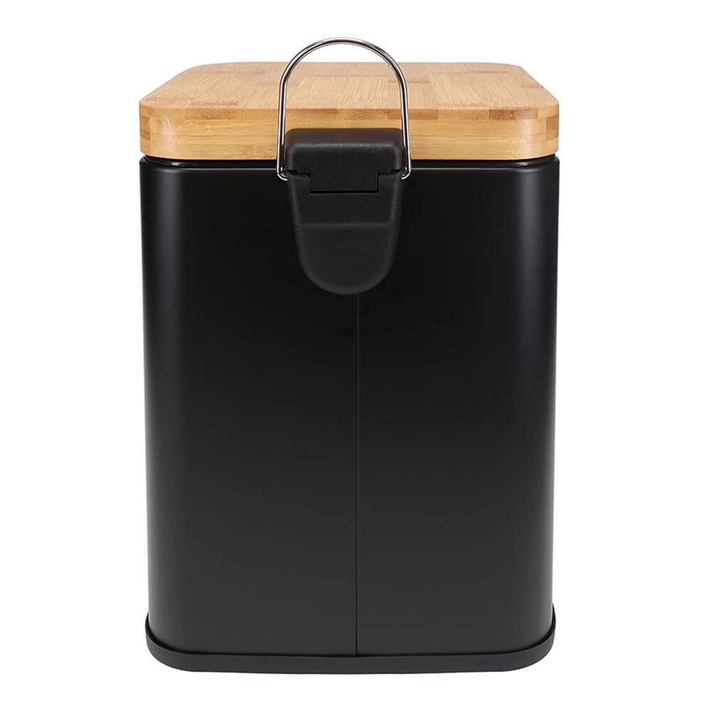 Eco Basics Rubbish Durable Plastic Bin Square 6L w/ Soft Close Lid Black — image 2