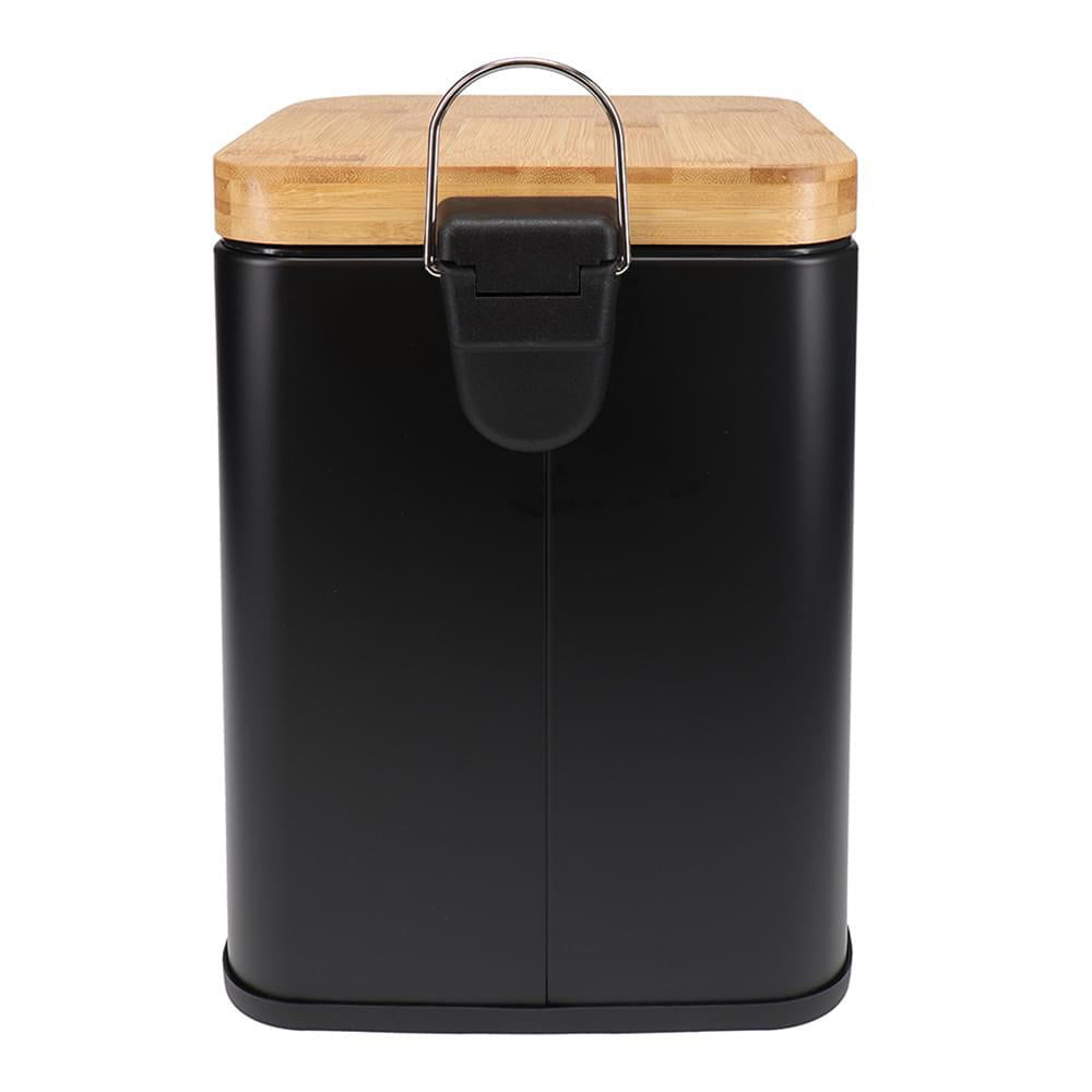Eco Basics Rubbish Durable Plastic Bin Square 6L w/ Soft Close Lid Black — image 4