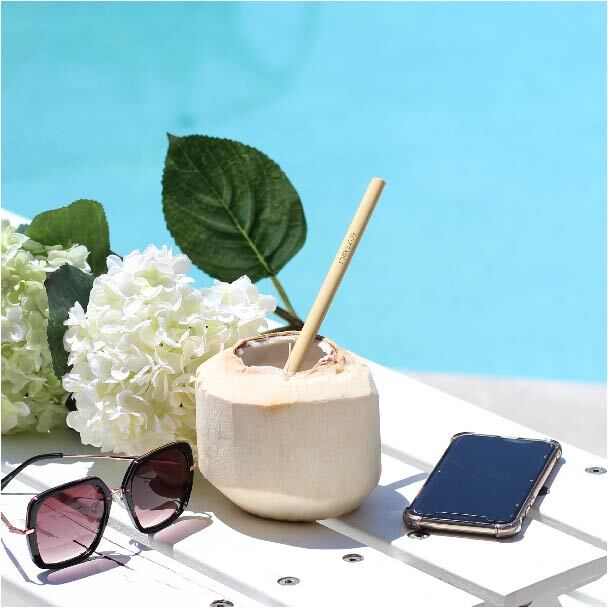 Eco Basics 23cm Reusable Bamboo Drinking Beverage Straws Straight Washable (4 Pack) — image 4