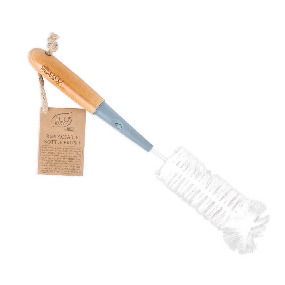 Eco Basics 33cm Replaceable Bottle Brush Cleaner Residue Remover w/Bamboo Handle