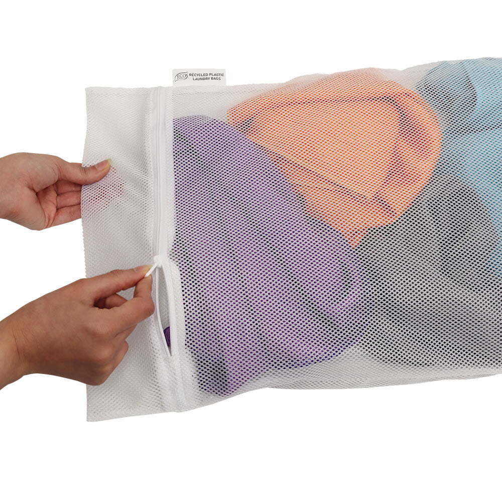 White Magic Eco Basics Recycled Plastic Zippered Laundry Wash Bags Clothes Cleaning Pouch — image 6