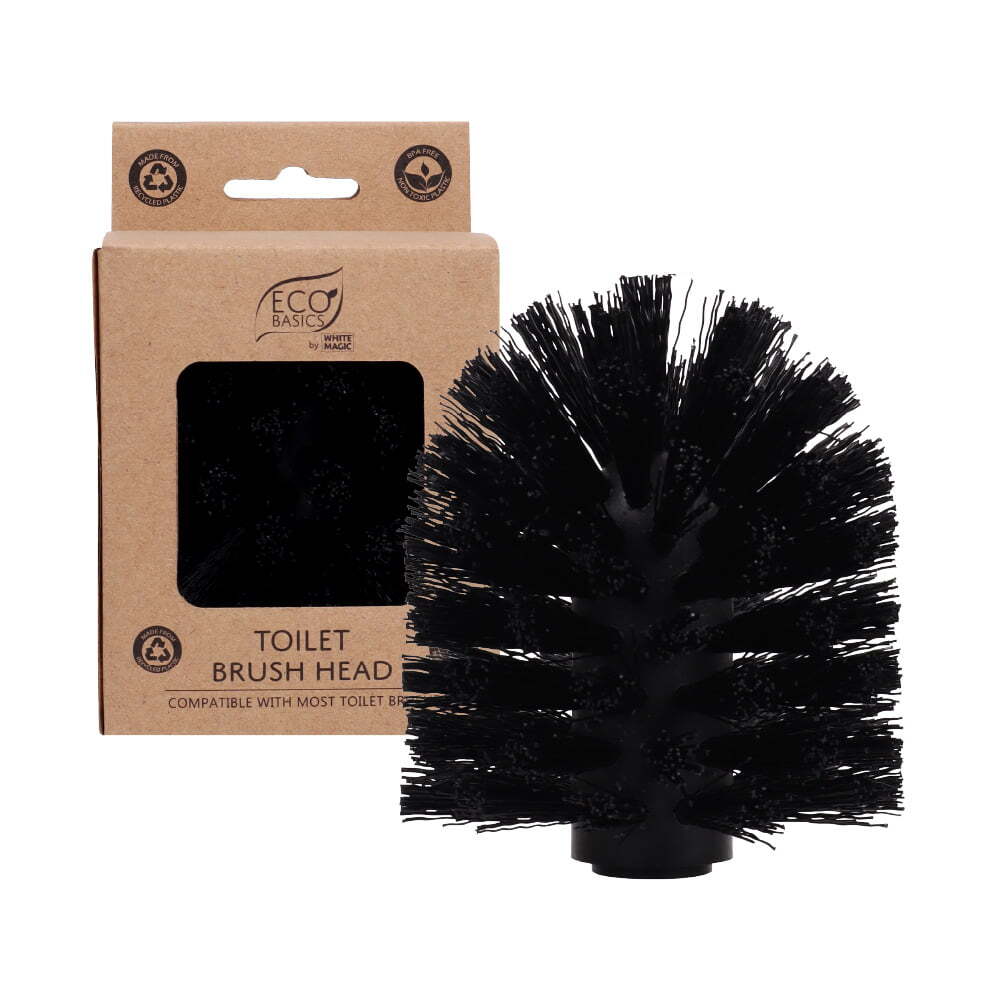 Eco Basics 10cm Toilet/Bathroom Brush Head Cleaning Scrubber Plastic Bristle