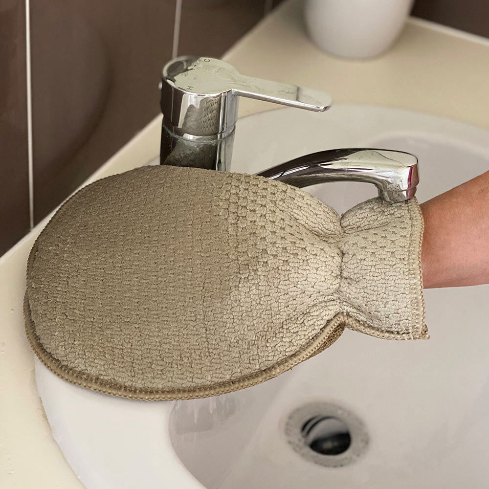 Eco Cloth Bathroom Glove Surface Cleaner Dual Sided Dirt/Grime Scrubber Pebble — image 3