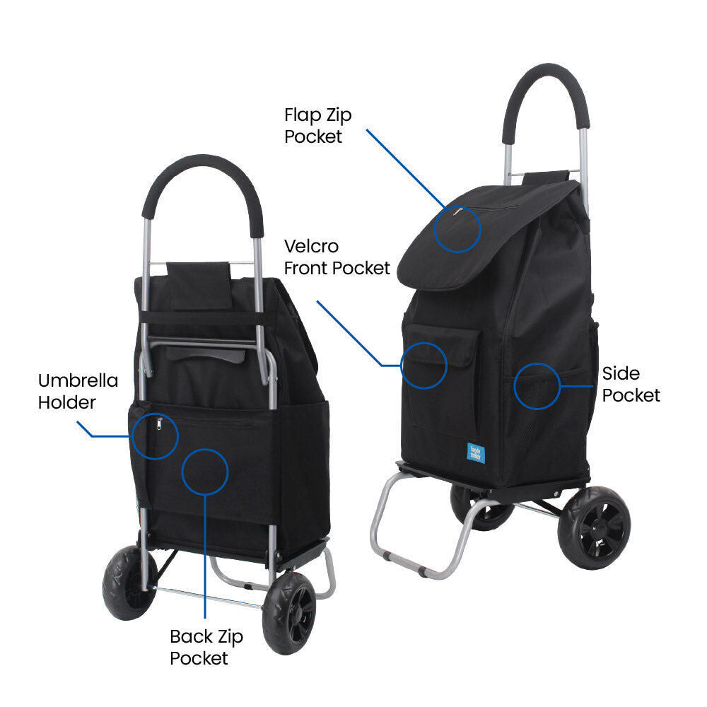 White Magic Black Handy Shopping Trolley 40L w/ Original Insulated Cooler Bag — image 8