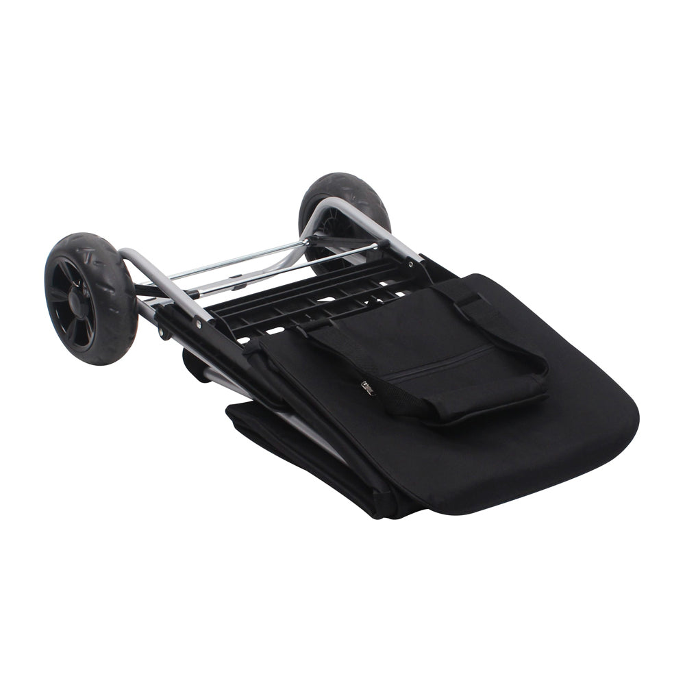 Handy Trolley Foldable 99cm/40L Shopping Grocery Bag Cart w/ Seat/Wheels Black — image 4