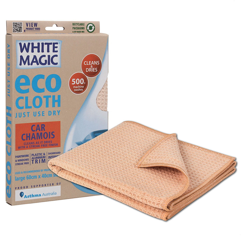 White Magic Eco 60x40cm Towel Drying Cloth Car Cleaning Chamois Large Orange (2 Pack) — image 3
