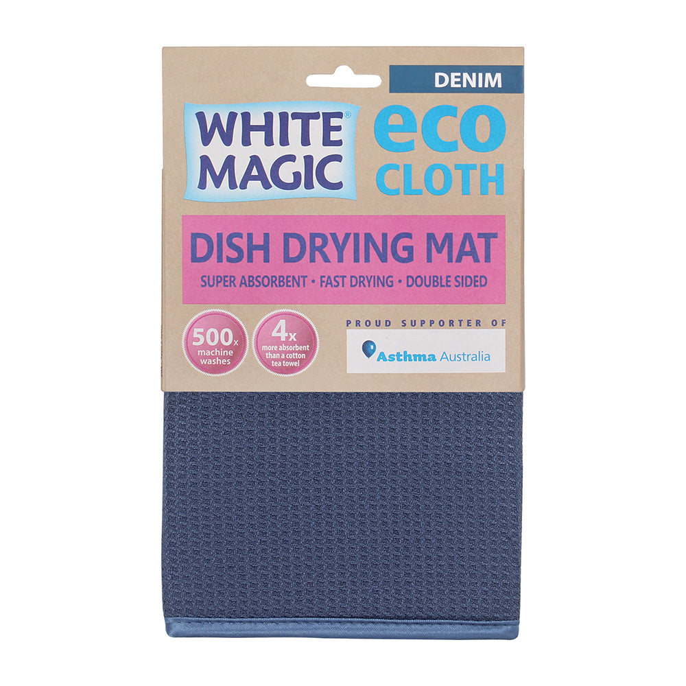 White Magic Eco Cloth Dish/Pot/Glassware Sink Drying Mat/Towel 45 x 40cm Denim — image 2