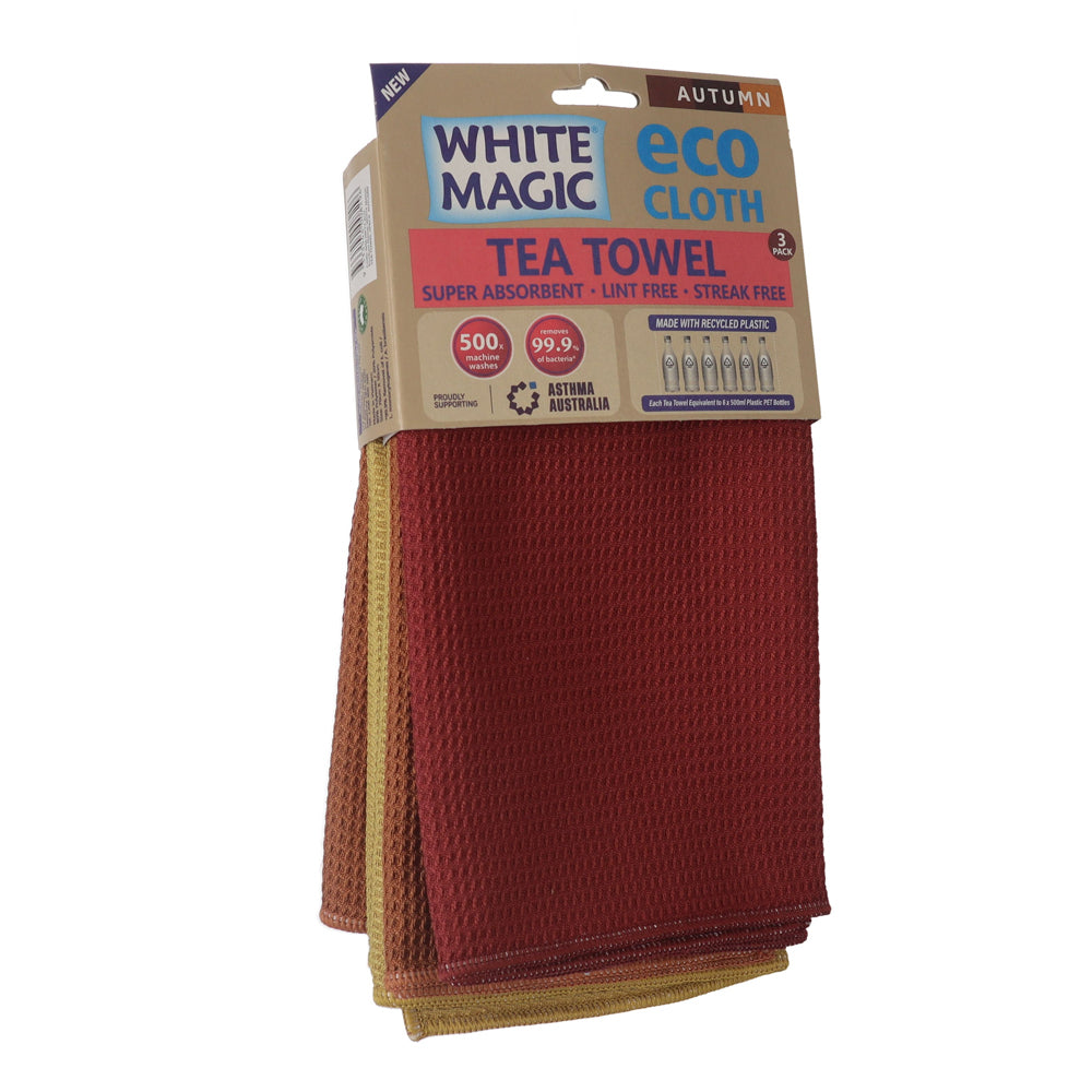 Eco Cloth White Magic 70x50cm Eco Cloth Tea Towel Kitchen Dish Drying/Cleaning Autumn (3 Pieces) — image 2