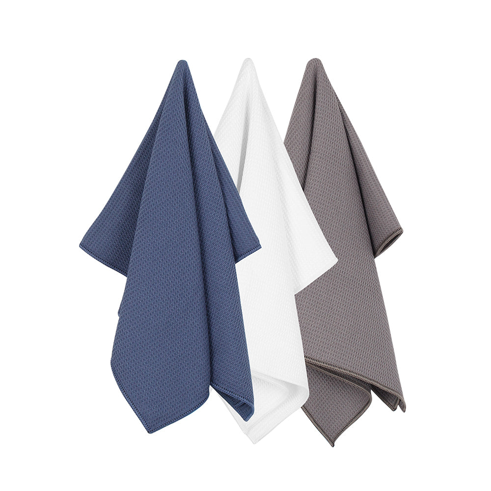 White Magic 70x50cm Tea Towel Set Super Absorbent Cleaning Cloth Hampton (3 Pack) — image 2