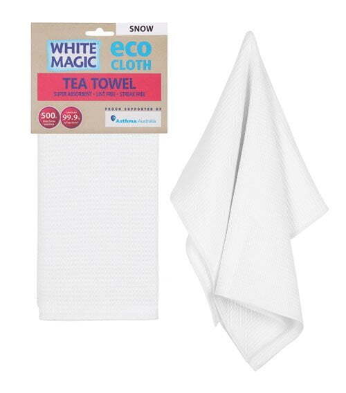 White Magic Reusable 70x50cm Tea Towel Absorbent Cleaning/Drying Cloth Snow