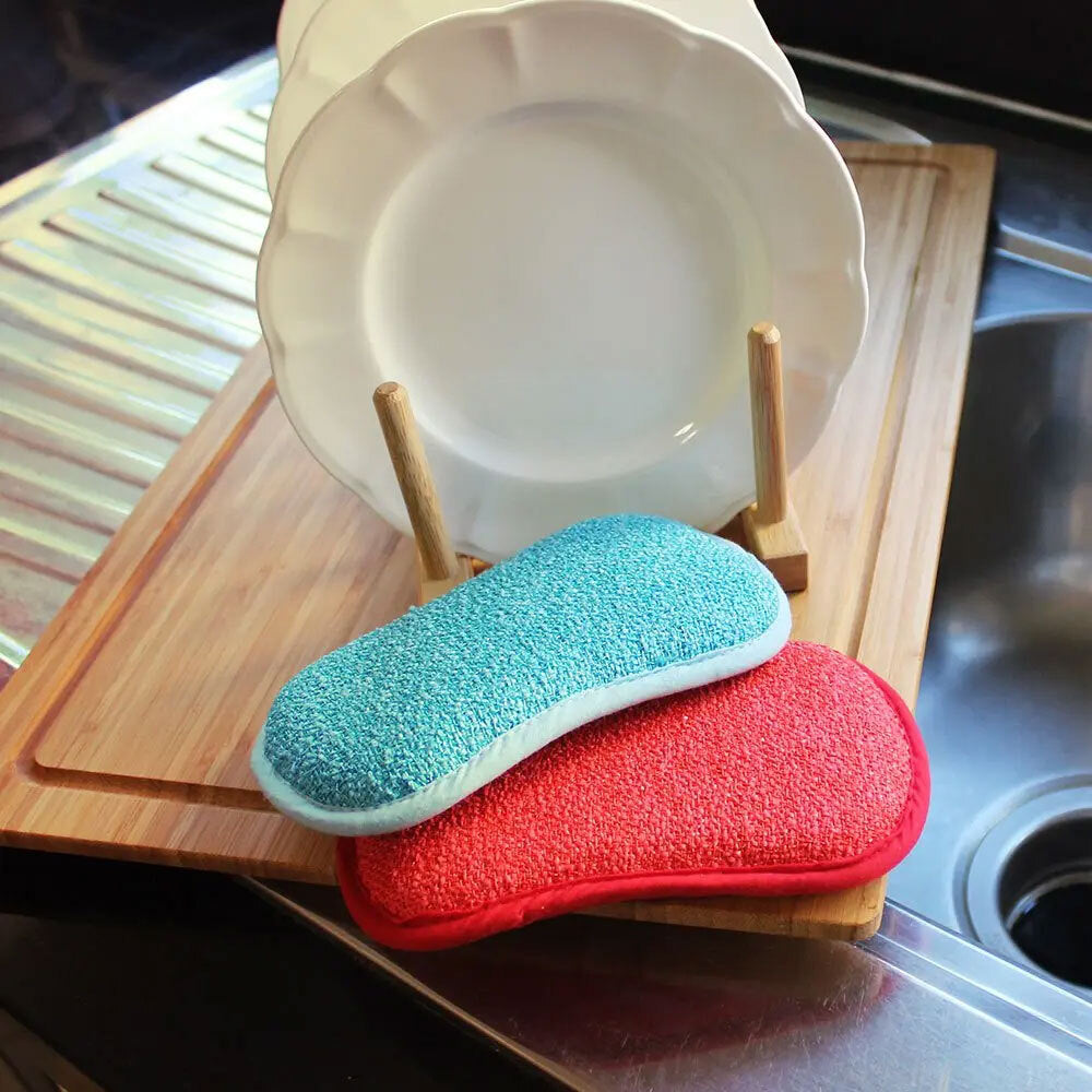 Eco Cloth Double-Sided Anti-Bacterial Washing Up Cleaning Pad Set Rainbow (3 Pieces) — image 3