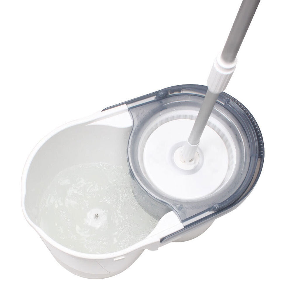 White Magic Hand Press Turbo Microfibre Spin Mop w/ Bucket Floor Surface Cleaner — image 4