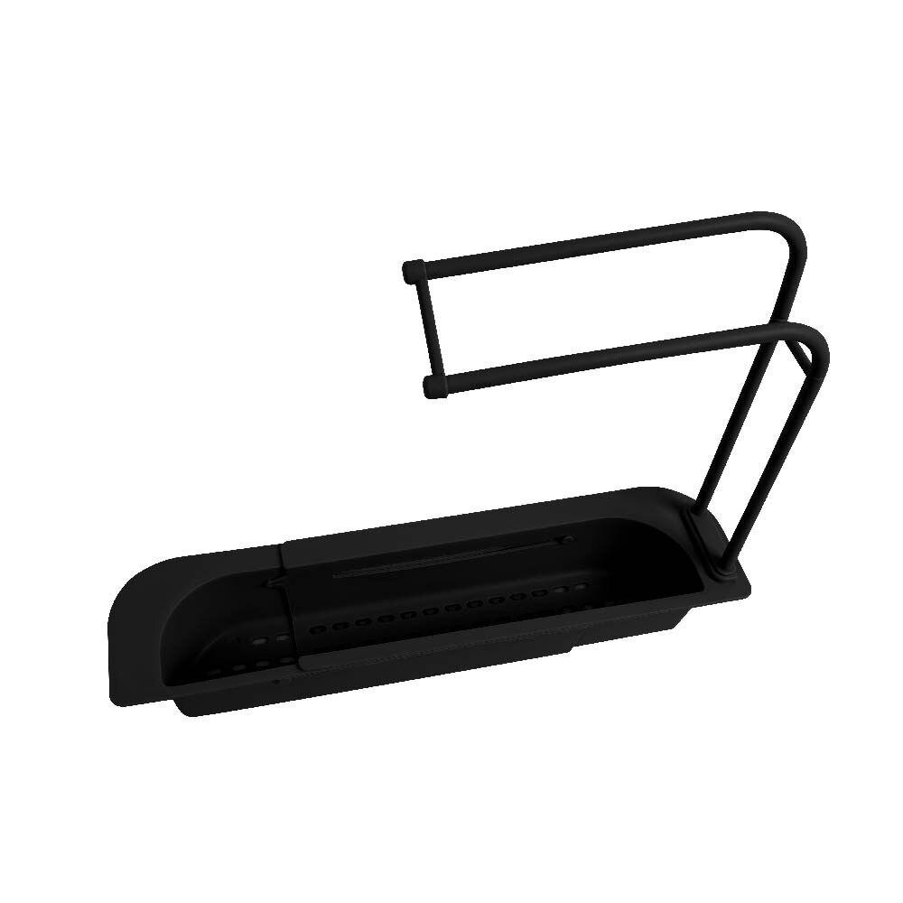 White Magic Kitchen Sink Organiser Storage Solution w/ Towel Bar Black