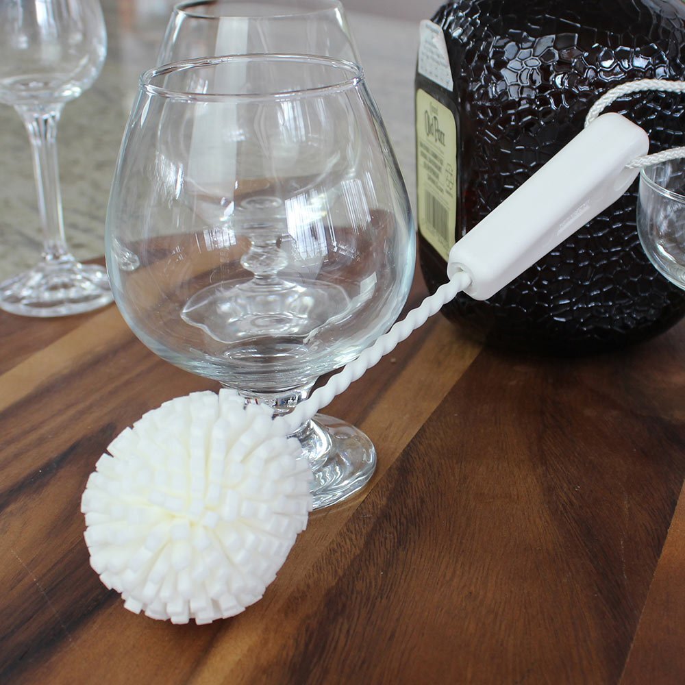 White Magic 23cm Washing Foam Brush Cleaner For Goblet & Brandy Glasses White — image 2