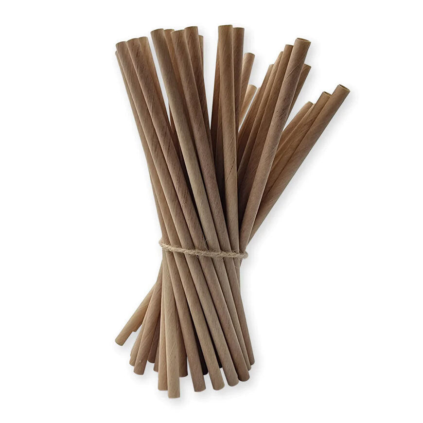 Eco Soulife Disposable/Compostable Biodegradable Wooden Drinking Straws (100 Pieces) — image 2