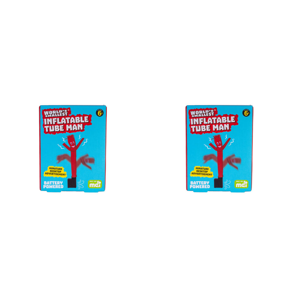 Worlds Smallest Inflatable Tube Man Cartoon Design Desk Decor Red Fun Toy (2 Pack)