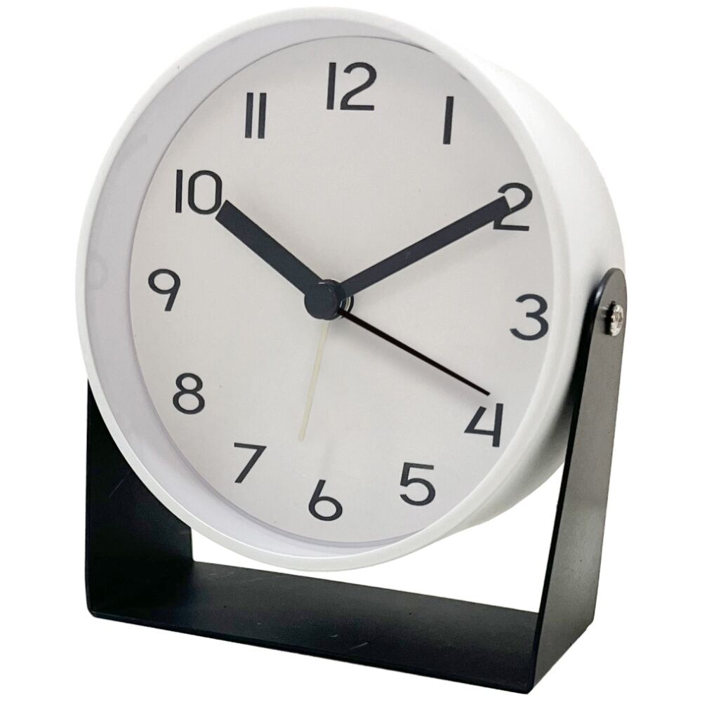 Wicked Sista Hayden Alarm Clock Built-In Light Silent Movement - White/Black