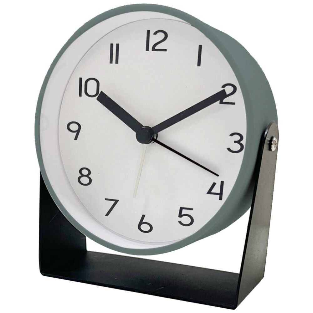 Wicked Sista Hayden Alarm Clock Built-In Light Silent Movement - Sage/Black