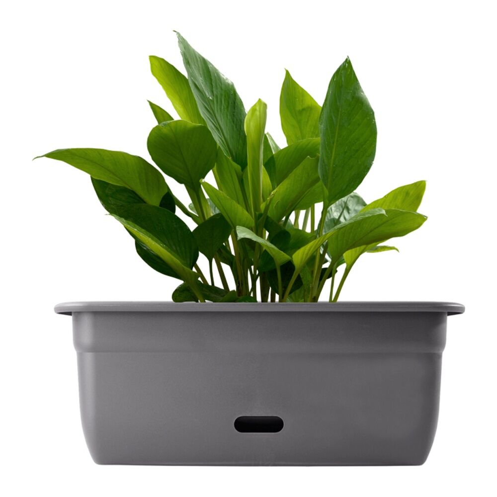 Homeleisure WaterSaver Rect Planter Garden Flower/Plant Pot 45cm Dark Grey (2 Pack) — image 2