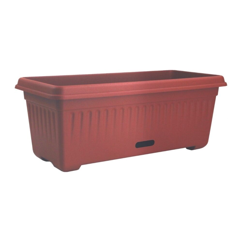 Homeleisure WaterSaver Traditional Rect Planter Flower Pot 48cm Manor Red (2 Pack)