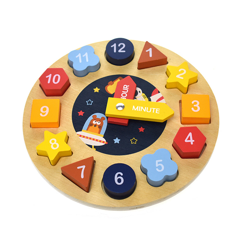 Koala Dream Space Clock Shape Sorter Wooden 21.5cm Puzzle Toy Baby/Kids 12m+