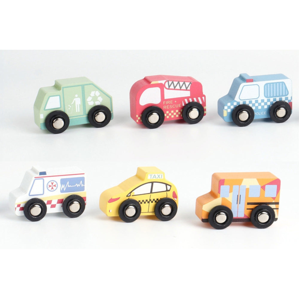 Kaper Kidz Wooden Emergency & Service Vehicles Kids Educational Toy Set 18m+ — image 2