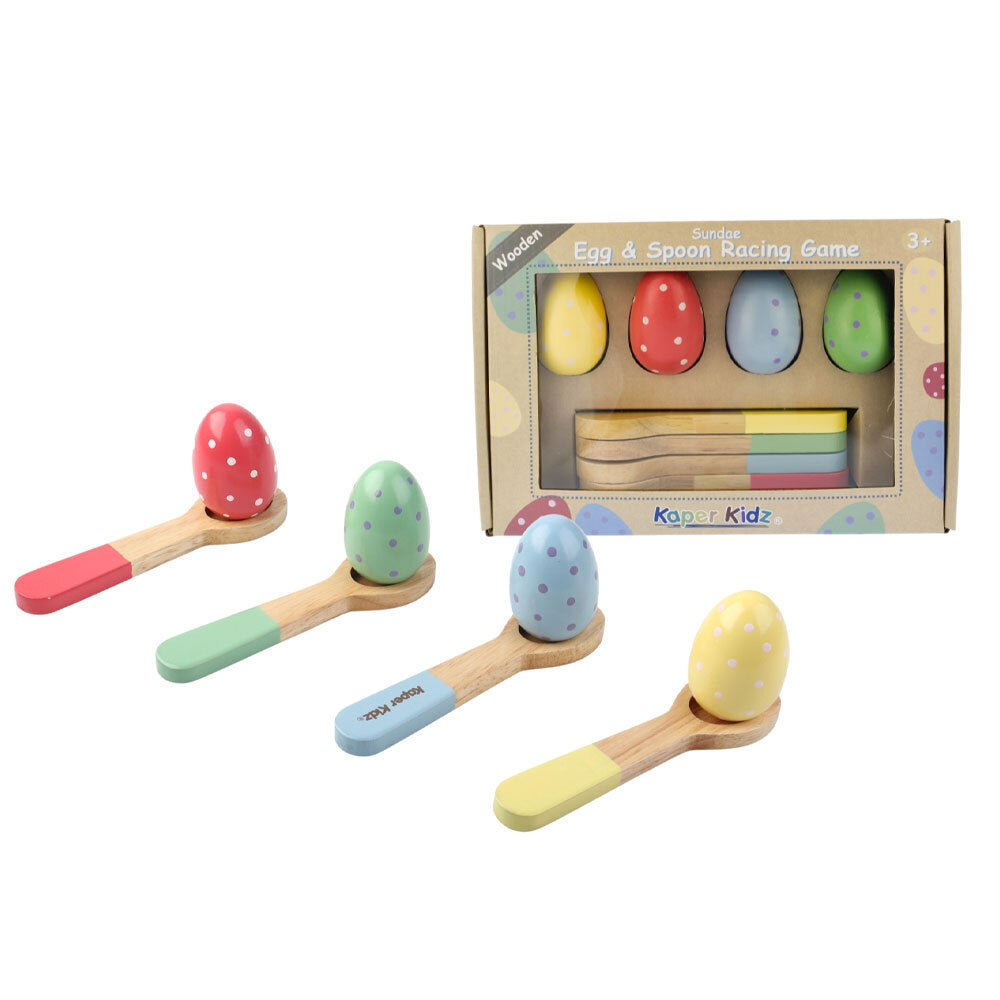 Kaper Kidz Sundae Wooden Egg & Spoon Racing Game Kids/Childrens Toy 3Y+