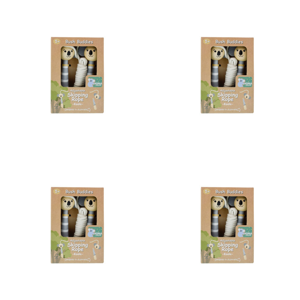 Koala Dream Bush Buddies Koala Wooden Skipping Rope Kids/Children 5y+ (4 Pack)