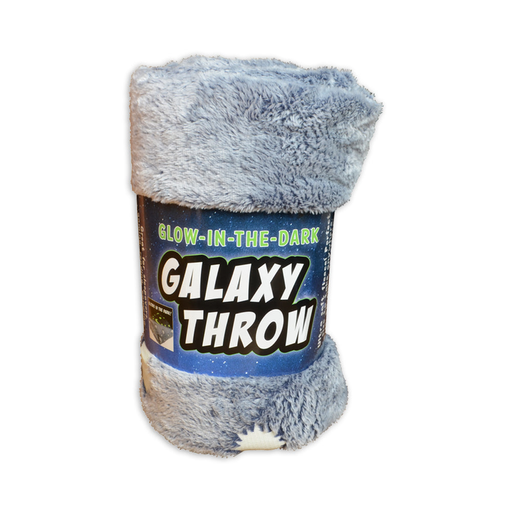 Wonderbox Workshop Glow Throw - Glow In The Dark Galaxy Cotton Blanket 3y+