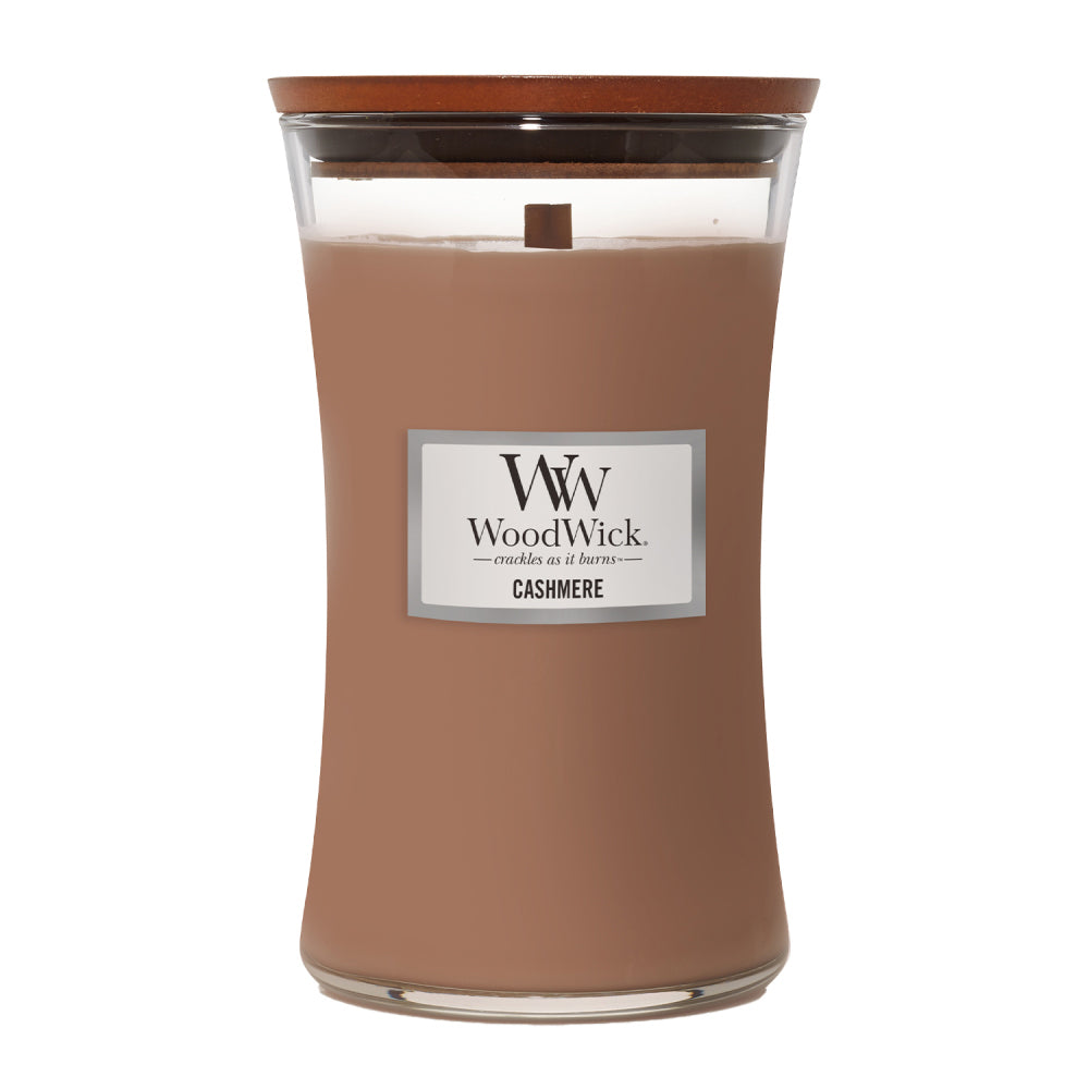 Woodwick Glass Soy Wax Scented Candle w/Lid Fragrance Cashmere — Large 17.5cm