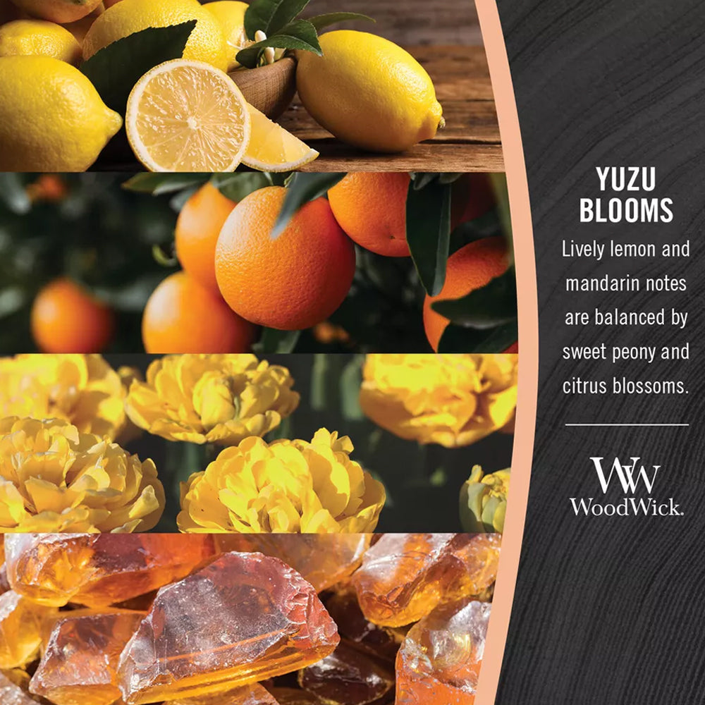 Woodwick 609g Scented Home Fragrance Soy Wax Candle Yuzu Blooms Large Orange — image 2