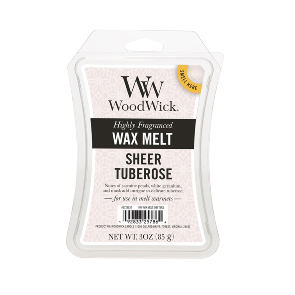 Woodwick Sheer Tuberose 9.7oz Scented Wax Melt Home Exquisite Fragrance Cube